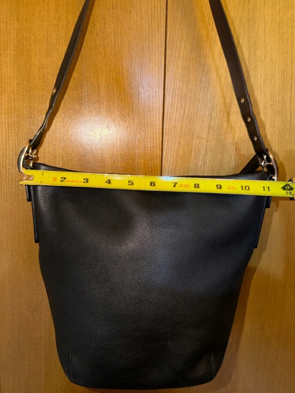 Coach Black Leather Bucket Bag Adjustable Strap Shoulder Hobo - Style 9186 - Picture 9 of 15